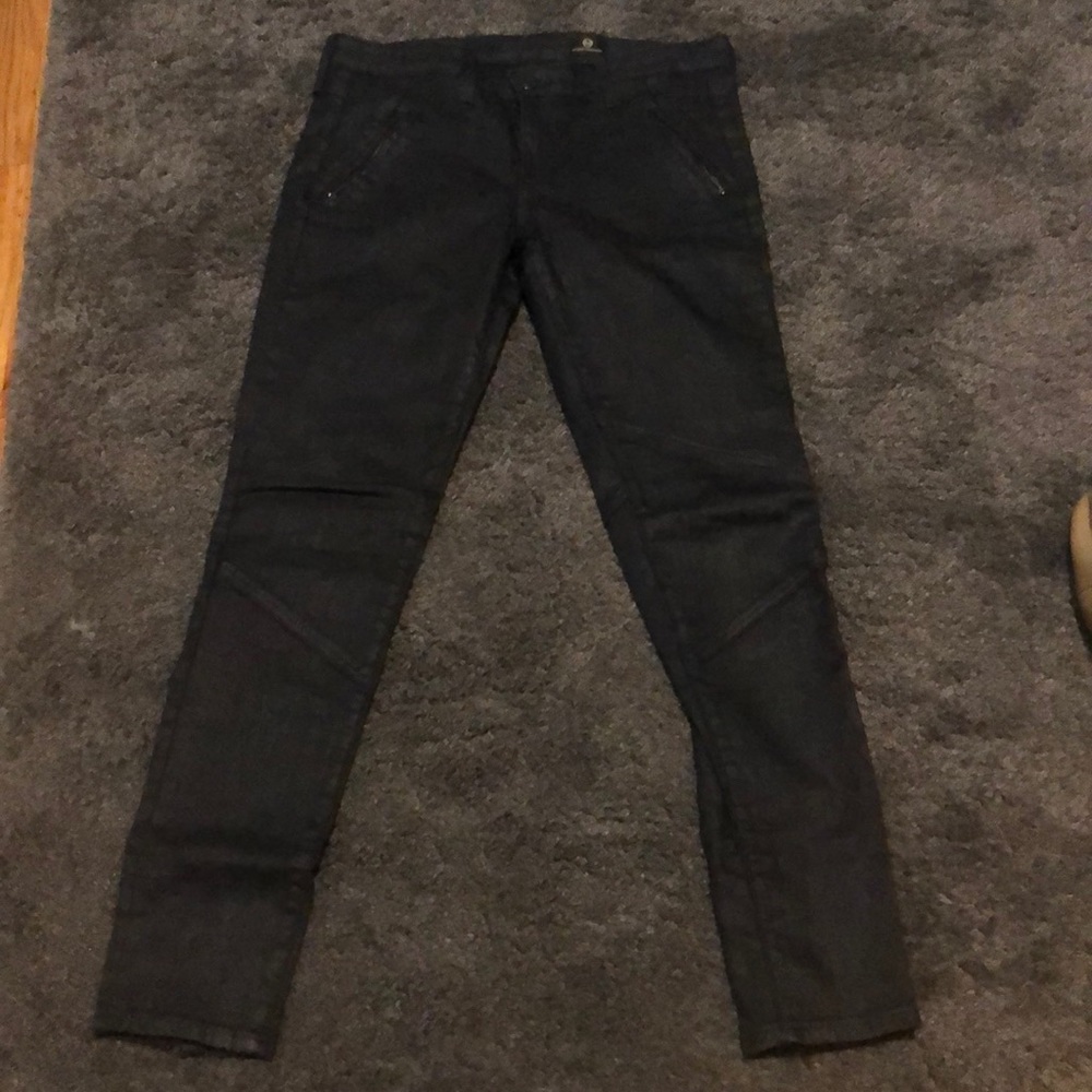 AG Waxed coated black denim jeans